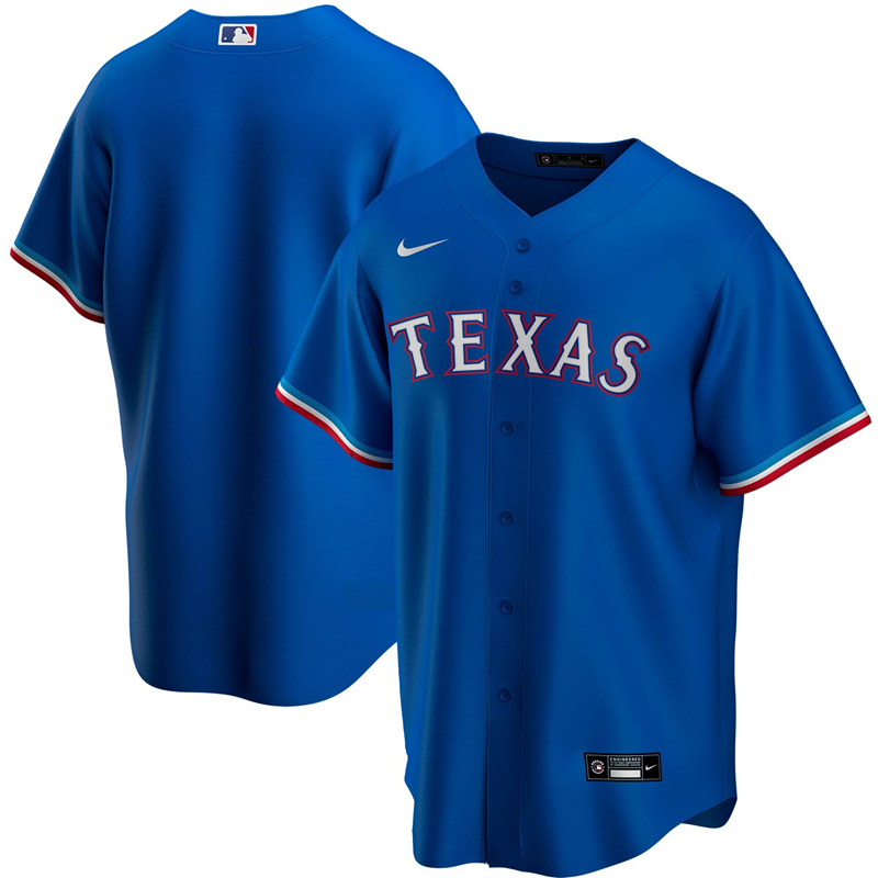 MLB Men Texas Rangers Nike Royal Alternate 2020 Replica Team Jersey ->texas rangers->MLB Jersey